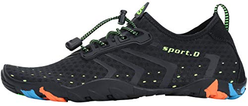 SAGUARO Escarpines Zapatos de Agua Calzado Playa Zapatillas Deportes Acuáticos para Buceo Snorkel Surf Natación Piscina Vela Mares Rocas Río para Hombre Mujer (Negro,42 EU)