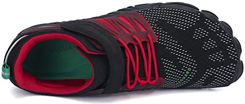 SAGUARO Hombre Mujer Zapatillas de Training Yoga Entrenamiento Gym Interior Transpirables Zapatos Correr Barefoot Resistentes Comodas Zapatos Gimnasio Asfalto Playa Agua Exterior(058 Rojo, 39 EU)