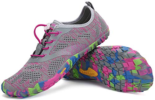 SAGUARO Mujer Minimalistas Zapatillas de Deporte Trail Running Calzado Caminar Cómodas Senderismo Ciclismo Ligeras Deportivas Andar Trekking Montaña Agua Exterior Interior(034 Rosa, 37 EU)