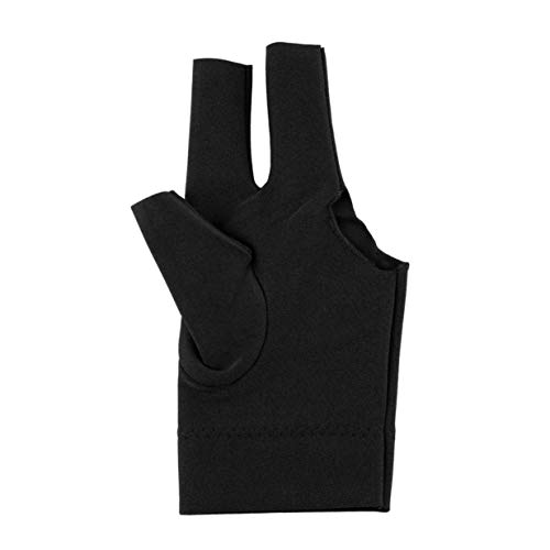 Sairis - Guantes de Billar para Deportes Profesionales (Elastano, 3 Dedos), Color Negro