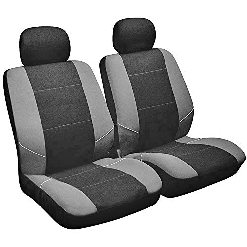 Sakura SS3633 - Juego de fundas para asientos delanteros de coche, color negro y gris, 2 Piezas Sakura SS3633 - Juego de fundas para asientos delanteros de coche, color negro y gris, 2 Piezas