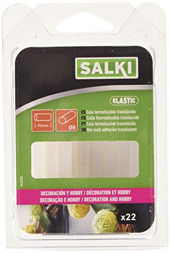 Salki 0430308 Barras Caliente para Creatividades y Manualidades, Translúcida, 7.5 mm, Set de 22 Piezas