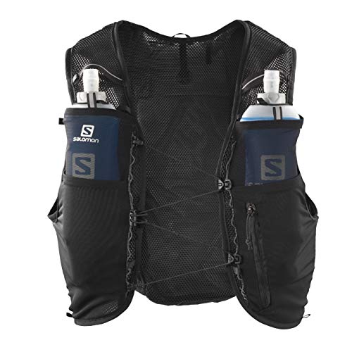 SALOMON ADV Hydra Vest 4 Chaleco de hidratación 4L, 2 Botellas SoftFlask 500 ml Incluidas, Unisex-Adult, Negro, S SALOMON ADV Hydra Vest 4 Chaleco de hidratación 4L, 2 Botellas SoftFlask 500 ml Incluidas, Unisex-Adult, Negro, S