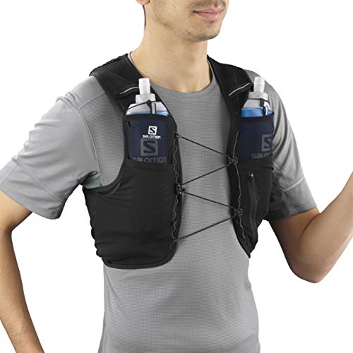 SALOMON ADV Hydra Vest 4 Chaleco de hidratación 4L, 2 Botellas SoftFlask 500 ml Incluidas, Unisex-Adult, Negro, S SALOMON ADV Hydra Vest 4 Chaleco de hidratación 4L, 2 Botellas SoftFlask 500 ml Incluidas, Unisex-Adult, Negro, S