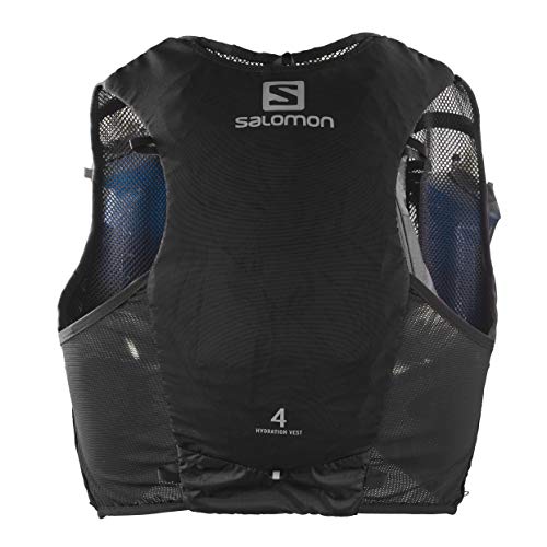 SALOMON ADV Hydra Vest 4 Chaleco de hidratación 4L, 2 Botellas SoftFlask 500 ml Incluidas, Unisex-Adult, Negro, S SALOMON ADV Hydra Vest 4 Chaleco de hidratación 4L, 2 Botellas SoftFlask 500 ml Incluidas, Unisex-Adult, Negro, S