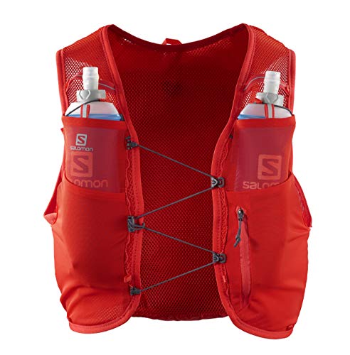 SALOMON ADV Hydra Vest 4 Chaleco de hidratación 4L, 2 Botellas SoftFlask 500 ml Incluidas, Unisex-Adult, Rojo, L SALOMON ADV Hydra Vest 4 Chaleco de hidratación 4L, 2 Botellas SoftFlask 500 ml Incluidas, Unisex-Adult, Rojo, L