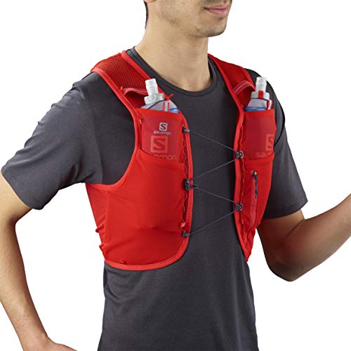 SALOMON ADV Hydra Vest 4 Chaleco de hidratación 4L, 2 Botellas SoftFlask 500 ml Incluidas, Unisex-Adult, Rojo, L SALOMON ADV Hydra Vest 4 Chaleco de hidratación 4L, 2 Botellas SoftFlask 500 ml Incluidas, Unisex-Adult, Rojo, L