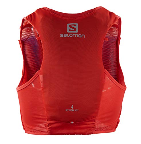 SALOMON ADV Hydra Vest 4 Chaleco de hidratación 4L, 2 Botellas SoftFlask 500 ml Incluidas, Unisex-Adult, Rojo, L SALOMON ADV Hydra Vest 4 Chaleco de hidratación 4L, 2 Botellas SoftFlask 500 ml Incluidas, Unisex-Adult, Rojo, L