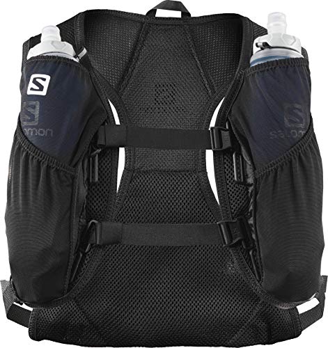 Salomon AGILE 2 SET Mochila de running ligera, 2 botellas SoftFlask 500 ml incluidas, LC1305900, 2L, Negro