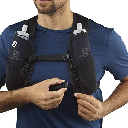 Salomon AGILE 2 SET Mochila de running ligera, 2 botellas SoftFlask 500 ml incluidas, LC1305900, 2L, Negro Salomon AGILE 2 SET Mochila de running ligera, 2 botellas SoftFlask 500 ml incluidas, LC1305900, 2L, Negro