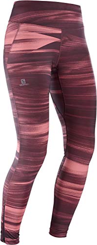 Salomon AGILE LONG TIGHT W Mallas para running, Granate (Winetasting), Talla M para Mujer