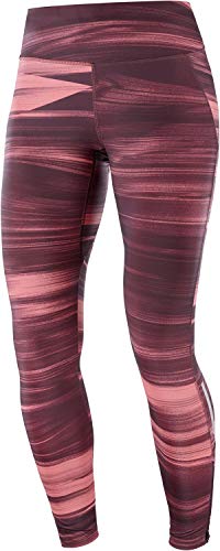 Salomon AGILE LONG TIGHT W Mallas para running, Granate (Winetasting), Talla M para Mujer