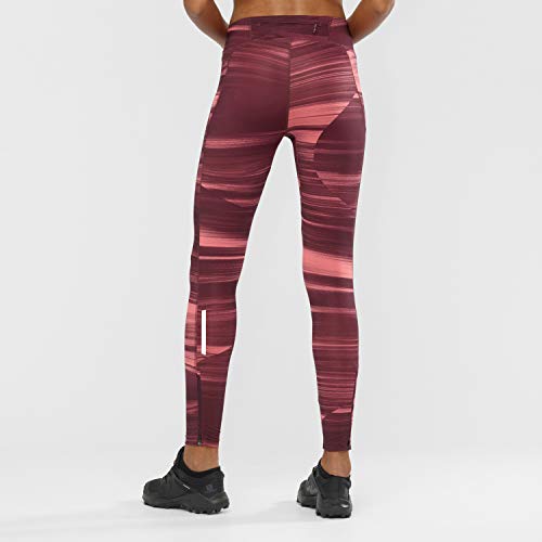 Salomon AGILE LONG TIGHT W Mallas para running, Granate (Winetasting), Talla M para Mujer