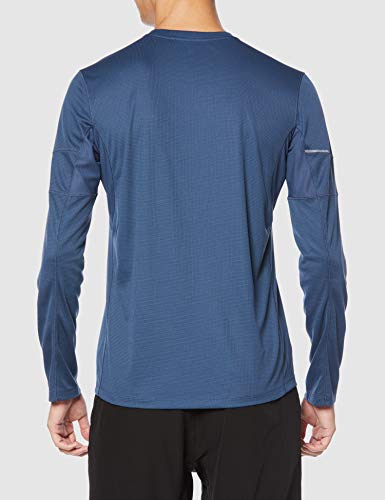 SALOMON Agile LS tee M Camiseta Deportiva de Manga Larga, Azul (Dark Denim), Talla S para Hombre