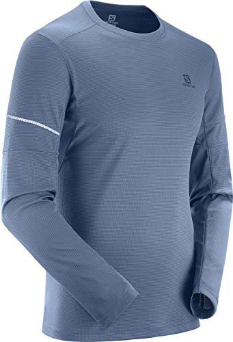 SALOMON Agile LS tee M Camiseta Deportiva de Manga Larga, Azul (Dark Denim), Talla S para Hombre SALOMON Agile LS tee M Camiseta Deportiva de Manga Larga, Azul (Dark Denim), Talla S para Hombre