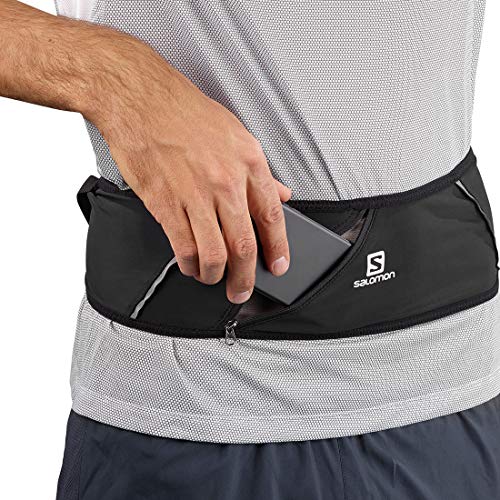 Salomon PULSE BELT Riñonera de hidratación, Práctica y cómoda, Incluye botella, Negro, S