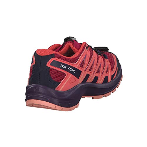 Salomon XA Pro 3D J, Zapatillas de Trail Running Unisex Adulto, Rojo/Naranja (Cerise/Dubarry/Peach Amber), 37 EU