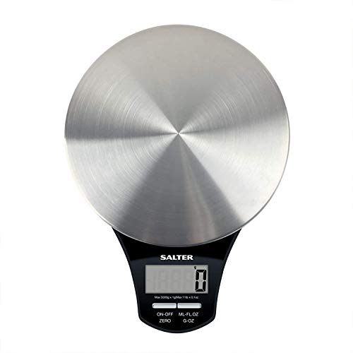 Salter Báscula de Cocina Digital de Acero Inoxidable, Capacidad 5kg, Función de Añadir y Pesar, Negro Salter Báscula de Cocina Digital de Acero Inoxidable, Capacidad 5kg, Función de Añadir y Pesar, Negro