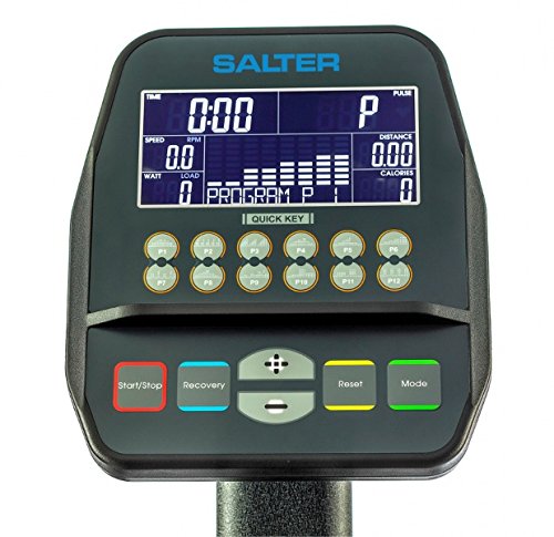 SALTER Bicicleta reclinada RS-29, programas de Entrenamiento, Soporte para movil, Volante Equivalente a 22kg, Respaldo Asiento Regulables, fácil Acceso, Uso Semi-Profesional SALTER Bicicleta reclinada RS-29, programas de Entrenamiento, Soporte para movil, Volante Equivalente a 22kg, Respaldo Asiento Regulables, fácil Acceso, Uso Semi-Profesional