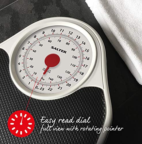 Salter Fitness Báscula Mecánica de Baño, Balanza Clásica Retro Blanca y Negra, Visor Analógico Fácil de Leer, Plataforma de Metal Resistente, Pesa Hasta 150 Kg, Sin botones ni Pilas Salter Fitness Báscula Mecánica de Baño, Balanza Clásica Retro Blanca y Negra, Visor Analógico Fácil de Leer, Plataforma de Metal Resistente, Pesa Hasta 150 Kg, Sin botones ni Pilas