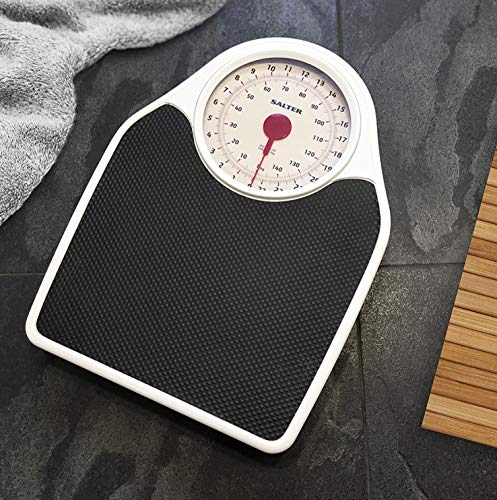 Salter Fitness Báscula Mecánica de Baño, Balanza Clásica Retro Blanca y Negra, Visor Analógico Fácil de Leer, Plataforma de Metal Resistente, Pesa Hasta 150 Kg, Sin botones ni Pilas Salter Fitness Báscula Mecánica de Baño, Balanza Clásica Retro Blanca y Negra, Visor Analógico Fácil de Leer, Plataforma de Metal Resistente, Pesa Hasta 150 Kg, Sin botones ni Pilas