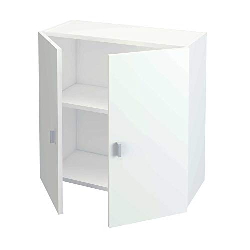 Samblo Armario Bajo de Cocina con 2 Puertas, Blanco, 26.5 x 60 x 60 cm