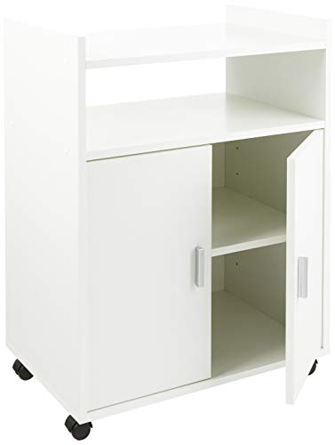 Samblo Senchi - Carro multiusos de cocina de melamina, Blanco, 79 x 60 x 40 cm Samblo Senchi - Carro multiusos de cocina de melamina, Blanco, 79 x 60 x 40 cm