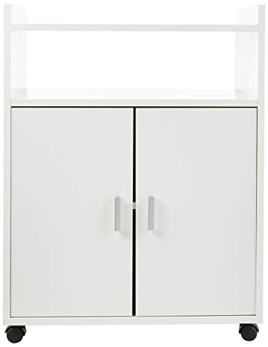 Samblo Senchi - Carro multiusos de cocina de melamina, Blanco, 79 x 60 x 40 cm Samblo Senchi - Carro multiusos de cocina de melamina, Blanco, 79 x 60 x 40 cm
