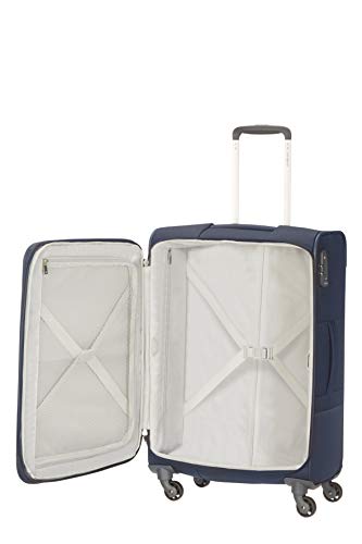 Samsonite Base Boost Spinner M Maleta Expansible, 66 cm, 67.5/73.5 L, Azul (Navy Blue)