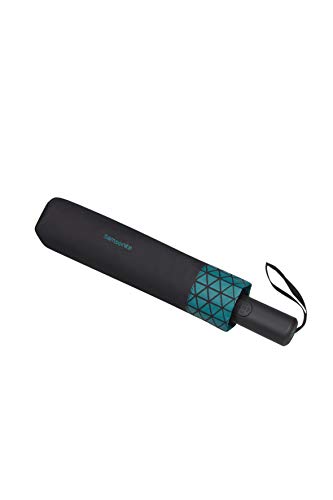 Samsonite Up Way - Paraguas automático de Bolsillo (3 Niveles, diámetro: 105 cm), Color Negro y Verde Samsonite Up Way - Paraguas automático de Bolsillo (3 Niveles, diámetro: 105 cm), Color Negro y Verde