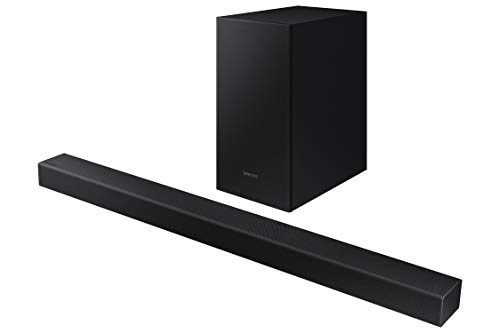 SAMSUNG - Barra de Sonido HW-T430/ZF de 100 W, Dolby Digital 2.1, Bluetooth 4.2. Power On, One Remote Control, Subwoofer Inalámbrico Color Negro