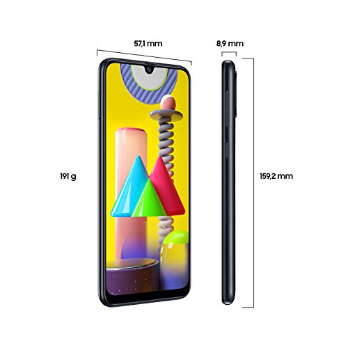 Samsung Galaxy M31 - Smartphone Dual SIM, Pantalla de 6.4" sAMOLED FHD+, Cámara 64 MP, 6 GB RAM, 64 GB ROM Ampliables, Batería 6000 mAh, Android, Versión Española, Color Negro