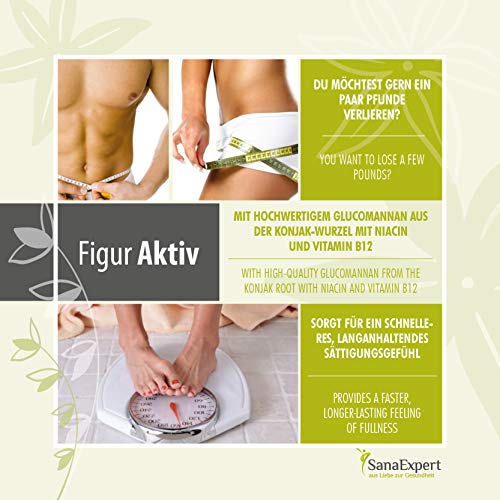 SanaExpert Figur Aktiv, Supresor del Apetito con Glucomanano, Extracto de Raiz de Konjac, Cromo, Vitaminas B12, 120 Cápsulas (96 g) SanaExpert Figur Aktiv, Supresor del Apetito con Glucomanano, Extracto de Raiz de Konjac, Cromo, Vitaminas B12, 120 Cápsulas (96 g)