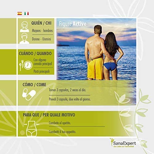 SanaExpert Figur Aktiv, Supresor del Apetito con Glucomanano, Extracto de Raiz de Konjac, Cromo, Vitaminas B12, 120 Cápsulas (96 g) SanaExpert Figur Aktiv, Supresor del Apetito con Glucomanano, Extracto de Raiz de Konjac, Cromo, Vitaminas B12, 120 Cápsulas (96 g)