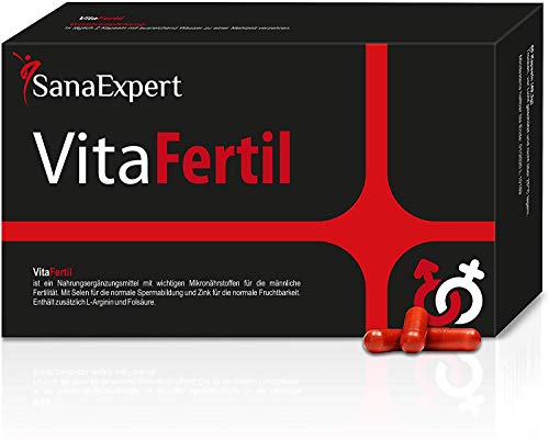 SanaExpert VitaFertil, Suplemento Nutricional para la Fertilidad Masculina, Ayuda a Mejorar la Calidad de la Esperma, L-arginina, Zinc, Selenio, Vitaminas y Minerales, 60 cápsulas SanaExpert VitaFertil, Suplemento Nutricional para la Fertilidad Masculina, Ayuda a Mejorar la Calidad de la Esperma, L-arginina, Zinc, Selenio, Vitaminas y Minerales, 60 cápsulas