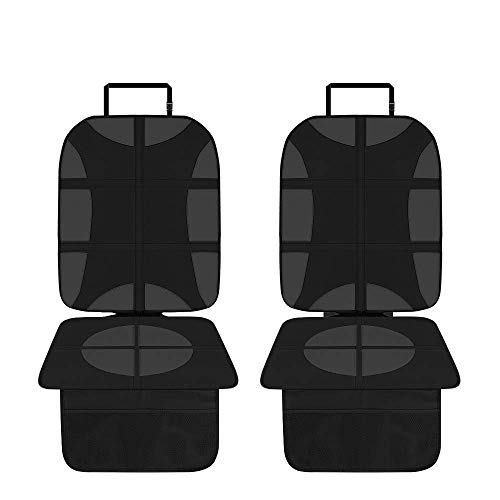 SANBLOGAN Protector Asiento Coche, Protector Asiento Coche Silla Bebe Protector Asiento Delantero Coche Protector Asiento Trasero Coche Fácil de Limpiar y Arreglar para Sillas de Coche Negro, 2 Piezas