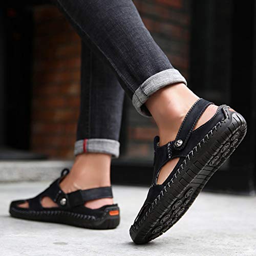 Sandalias de Cuero Casual de Verano para Hombre Transpirable Tendencia Zapatos de Playa al Aire Libre Sandalias de Playa Zapatillas de MontaƱa Senderismo Cuero Negro 38-48 riou Sandalias de Cuero Casual de Verano para Hombre Transpirable Tendencia Zapatos de Playa al Aire Libre Sandalias de Playa Zapatillas de MontaƱa Senderismo Cuero Negro 38-48 riou