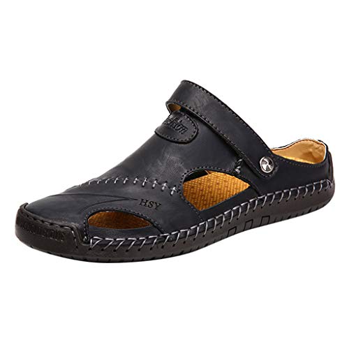 Sandalias de Cuero Casual de Verano para Hombre Transpirable Tendencia Zapatos de Playa al Aire Libre Sandalias de Playa Zapatillas de MontaƱa Senderismo Cuero Negro 38-48 riou Sandalias de Cuero Casual de Verano para Hombre Transpirable Tendencia Zapatos de Playa al Aire Libre Sandalias de Playa Zapatillas de MontaƱa Senderismo Cuero Negro 38-48 riou