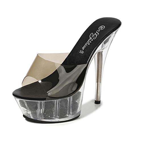 Sandalias de Mujer Zapatillas de Discoteca Flores de tacón Alto Flores Flores Show Pole Dance Zapatos Fondo de Cristal @ Amarillo_34 Sandalias de Mujer Zapatillas de Discoteca Flores de tacón Alto Flores Flores Show Pole Dance Zapatos Fondo de Cristal @ Amarillo_34