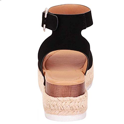 Sandalias Mujer Verano 2019 cáñamo Fondo Grueso Sandalias Punta Abierta Cuero Fondo Plano Zapatos Bohemias Romanas Hebilla Zapatillas Gris 35-43 riou Sandalias Mujer Verano 2019 cáñamo Fondo Grueso Sandalias Punta Abierta Cuero Fondo Plano Zapatos Bohemias Romanas Hebilla Zapatillas Gris 35-43 riou