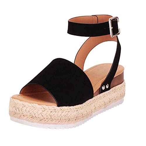 Sandalias Mujer Verano 2019 cáñamo Fondo Grueso Sandalias Punta Abierta Cuero Fondo Plano Zapatos Bohemias Romanas Hebilla Zapatillas Gris 35-43 riou Sandalias Mujer Verano 2019 cáñamo Fondo Grueso Sandalias Punta Abierta Cuero Fondo Plano Zapatos Bohemias Romanas Hebilla Zapatillas Gris 35-43 riou