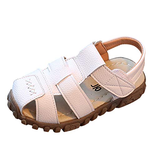 Sandalias niña niño Verano Riou con Punta Cerrada Zapatos en Cuero Zapatillas Velcro Zapatillas de Deporte Al Aire Libre Antideslizante Bebe Chicos Chicas Zapatos Calzado 21-25