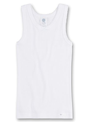 Sanetta - Camiseta Interior para niña, Talla 8 años (128 cm), Color Blanco 010