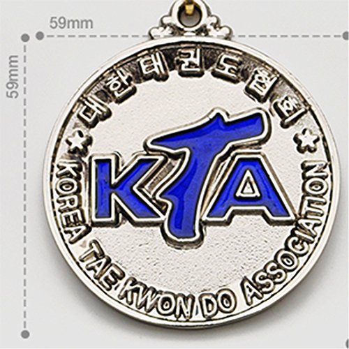 SANGA Medalla de Taekwondo de la asociación de Taekwondo de Corea Premio Premio tamaño de la Escuela de Gimnasio 59 mm para Hombre Grande Plata