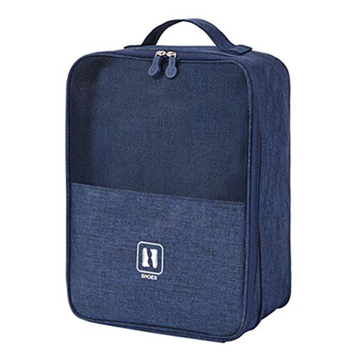 SANJIANG Bolsas De Zapatos De Viaje 3 En 1 Bolsas De Zapatos De Malla Portátiles Impermeables Organizador De Puches De Zapatos Impermeables Plegables Doble Capa para Hombres Y Mujeres,Darkblue