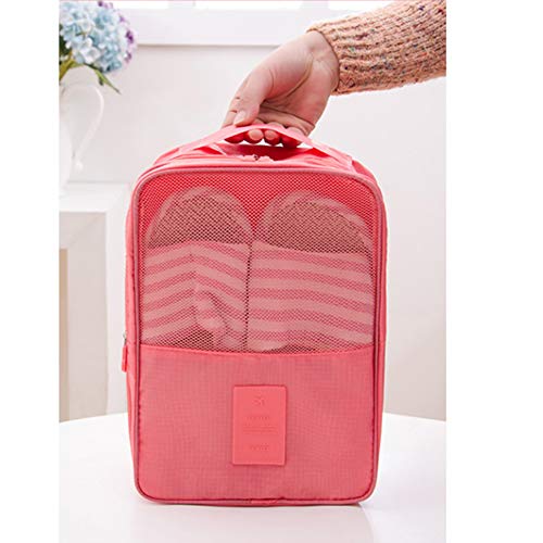 SANJIANG Bolsas De Zapatos De Viaje 3 En 1 Bolsas De Zapatos De Malla Portátiles Impermeables Organizador De Puches De Zapatos Impermeables Plegables Doble Capa para Hombres Y Mujeres,E-21x29x23cm