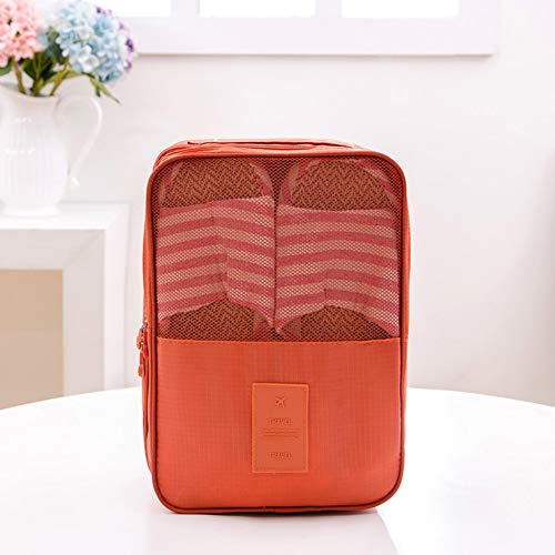 SANJIANG Bolsas De Zapatos De Viaje 3 En 1 Bolsas De Zapatos De Malla Portátiles Impermeables Organizador De Puches De Zapatos Impermeables Plegables Doble Capa para Hombres Y Mujeres,E-21x29x23cm