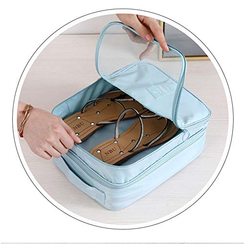 SANJIANG Bolsas De Zapatos De Viaje 3 En 1 Bolsas De Zapatos De Malla Portátiles Impermeables Organizador De Puches De Zapatos Impermeables Plegables Doble Capa para Hombres Y Mujeres,G