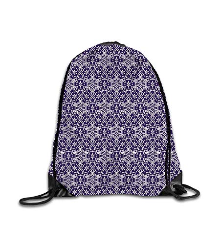 SanJIUCOM Mochila Personalizada Vibrante Mandala Rítmica Inspirado Meditativo Detallado Floral Ilustración Étnica Cuarzo Blanco Mochila con viga de Fitness, Mochila Deportiva