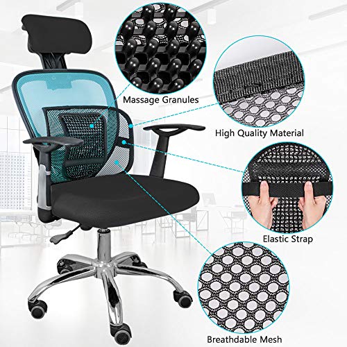 sanlinkee 2 PCS Cojín Lumbar Soporte para la Espalda Lumbar ergonómico Cojín de Soporte Lumbar para Silla de Oficina Coche corrije la Postura Alivia el Dolor Lumbar(Negro)